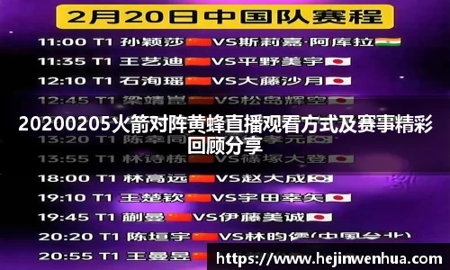 20200205火箭对阵黄蜂直播观看方式及赛事精彩回顾分享